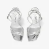 Metz 100 Zilveren Liquid Metal Leather-sandaal