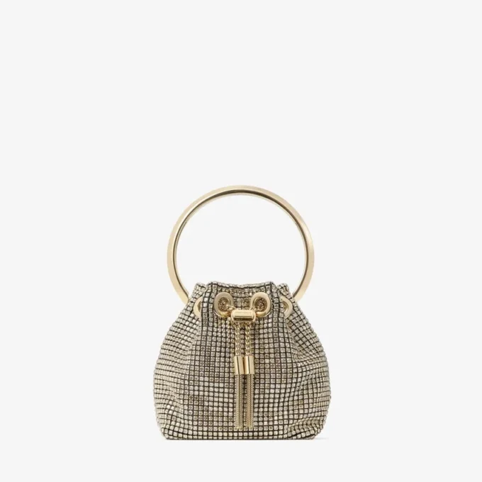 Micro Bon Bon Champagne Crystal Mesh Mini-tas