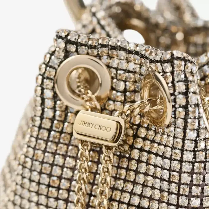 Micro Bon Bon Champagne Crystal Mesh Mini-tas