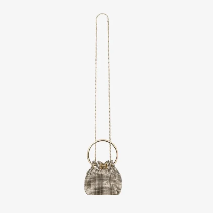 Micro Bon Bon Champagne Crystal Mesh Mini-tas