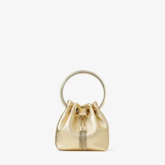 Micro Bon Bon goudkleurige metallic nappa mini-tas