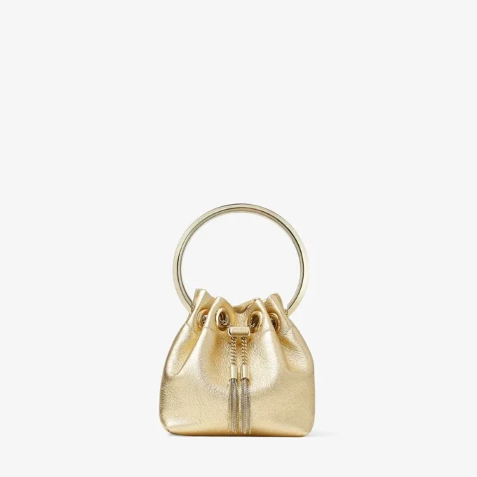 Micro Bon Bon goudkleurige metallic nappa mini-tas