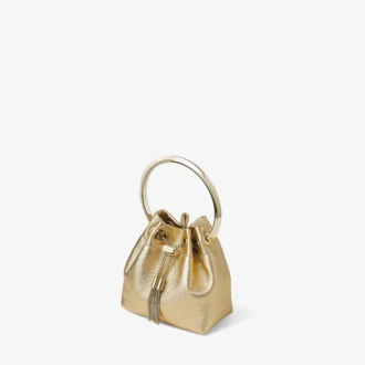 Micro Bon Bon goudkleurige metallic nappa mini-tas