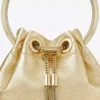 Micro Bon Bon goudkleurige metallic nappa mini-tas