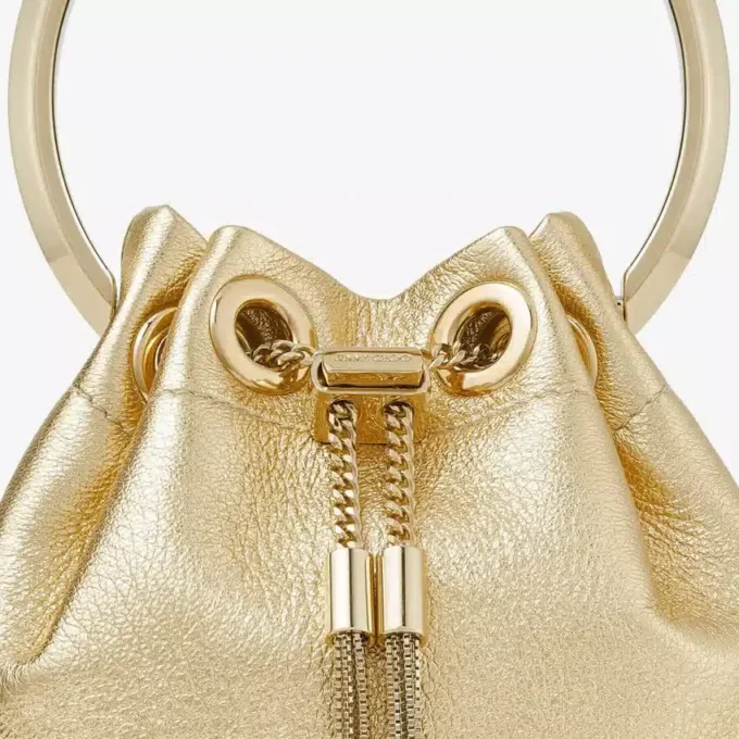 Micro Bon Bon goudkleurige metallic nappa mini-tas