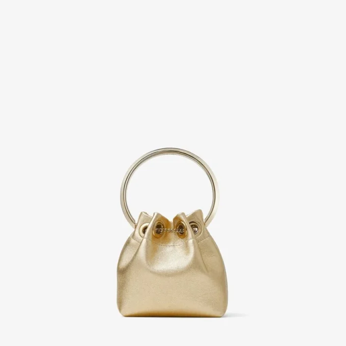 Micro Bon Bon goudkleurige metallic nappa mini-tas