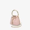 Micro Bon Bon Rose satijnen en jimmy choo-kant mini-bucketbag
