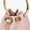 Micro Bon Bon Rose satijnen en jimmy choo-kant mini-bucketbag