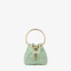Micro Bon Bon Verde satijn en jimmy choo-kant mini-bucketbag