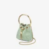 Micro Bon Bon Verde satijn en jimmy choo-kant mini-bucketbag