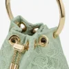 Micro Bon Bon Verde satijn en jimmy choo-kant mini-bucketbag