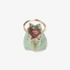 Micro Bon Bon Verde satijn en jimmy choo-kant mini-bucketbag