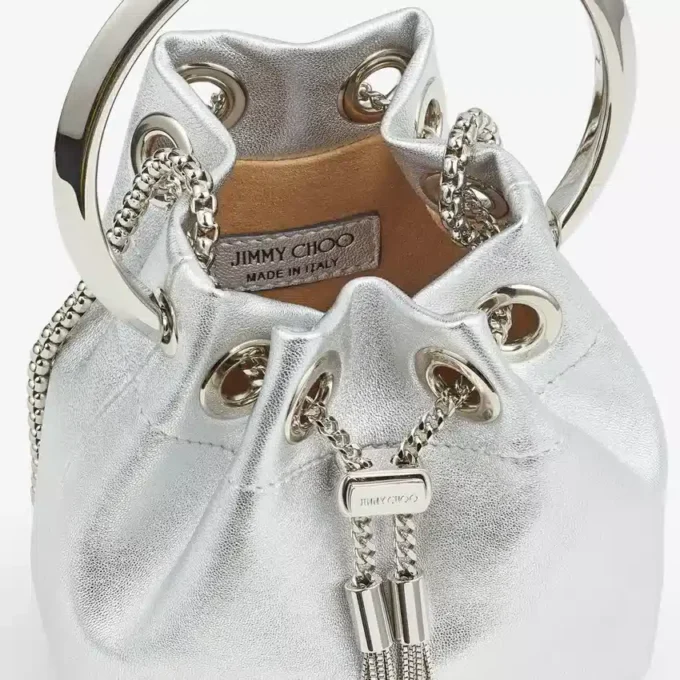 Micro Bon Bon zilver metallic nappa mini-tas
