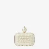 Micro Cloud witte suède clutch met parelversiering over het hele oppervlak Micro Cloud witte suède clutch met parelversiering over het hele oppervlak
