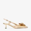Mimmi Slingback 50 Gouden slingbacks van Liquid Metal-leer met geperforeerd jimmy choo-corsage Mimmi Slingback 50 Gouden slingbacks van Liquid Metal-leer met geperforeerd jimmy choo-corsage