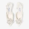 Mimmi Slingback 50 Latte Glanzende nappalederen slingbacks met kanten corsage Mimmi Slingback 50 Latte Glanzende nappalederen slingbacks met kanten corsage