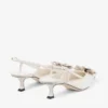 Mimmi Slingback 50 Latte Glanzende nappalederen slingbacks met kanten corsage Mimmi Slingback 50 Latte Glanzende nappalederen slingbacks met kanten corsage