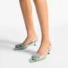 Mimmi Slingback 50 Verde glanzende nappaleren slingbacks met jimmy choo geperforeerd nappa kanten corsage
