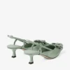 Mimmi Slingback 50 Verde glanzende nappaleren slingbacks met jimmy choo geperforeerd nappa kanten corsage