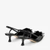 Mimmi Slingback 50 Zwarte slingbacks van glanzend nappaleer met corsage van nappakant Mimmi Slingback 50 Zwarte slingbacks van glanzend nappaleer met corsage van nappakant