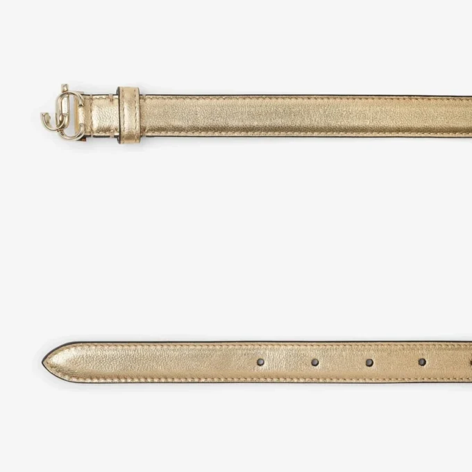 Mini Helina gouden metallic nappaleren mini-riem