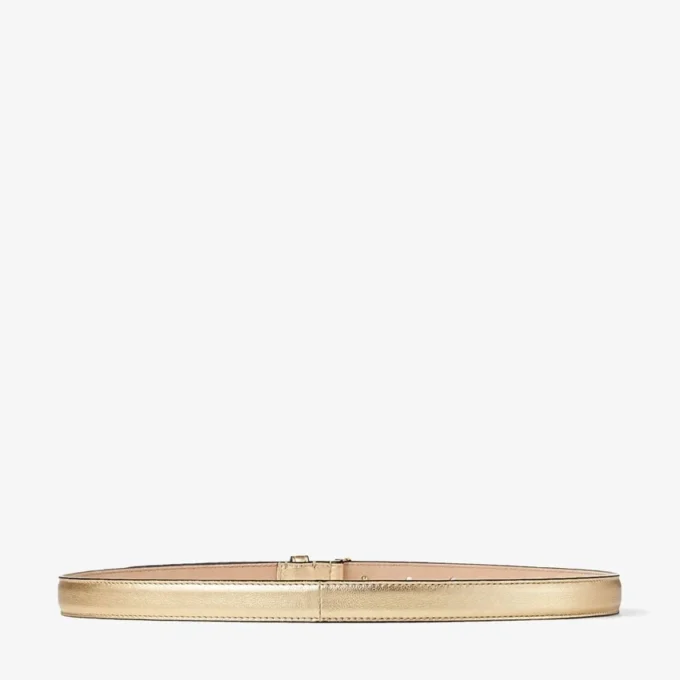 Mini Helina gouden metallic nappaleren mini-riem