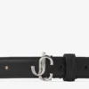 Mini Helina zwarte mini-riem van glad leer