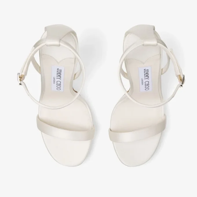 Moza Platform 120 Ivoor Satijnen Sandalen Moza Platform 120 Ivoor Satijnen Sandalen
