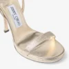 Moza Platform 120 sandalen van Platinum Brilliance-stof Moza Platform 120 sandalen van Platinum Brilliance-stof