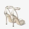 Moza Platform 120 sandalen van Platinum Brilliance-stof Moza Platform 120 sandalen van Platinum Brilliance-stof