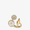Multi-Charm Ring met parel in goudkleurige afwerking Multi-Charm Ring met parel in goudkleurige afwerking
