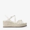 Nyra 60 Latte sandalen met sleehak van nappaleer Nyra 60 Latte sandalen met sleehak van nappaleer