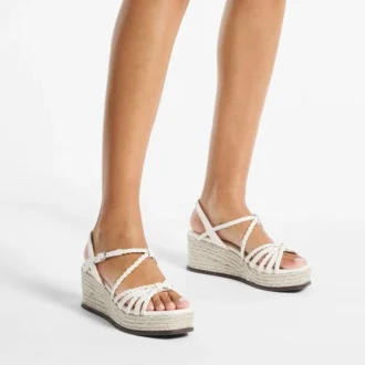 Nyra 60 Latte sandalen met sleehak van nappaleer