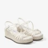 Nyra 60 Latte sandalen met sleehak van nappaleer Nyra 60 Latte sandalen met sleehak van nappaleer