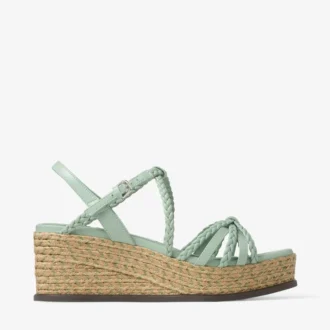 Nyra 60 Verde Nappa-leren sandaal met sleehak