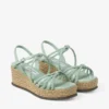 Nyra 60 Verde Nappa-leren sandaal met sleehak Nyra 60 Verde Nappa-leren sandaal met sleehak