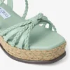 Nyra 60 Verde Nappa-leren sandaal met sleehak Nyra 60 Verde Nappa-leren sandaal met sleehak