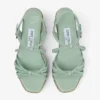 Nyra 60 Verde Nappa-leren sandaal met sleehak Nyra 60 Verde Nappa-leren sandaal met sleehak