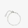 Parel- en kristallen enkelbandje Zilverkleurig metalen enkelbandje met parel-, kristal- en JC-monogramhangers