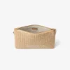 Plat etui met ritssluiting Etui met ritssluiting van raffia in de kleuren Natural en Latte