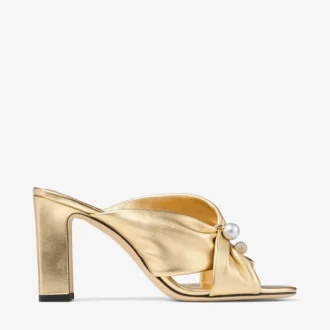 Rafi 85 sandalen van goudkleurig metallic nappaleer