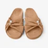 Rafi platte toffee suède platte sandalen Rafi platte toffee suède platte sandalen
