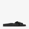 Rafi platte zwarte sandalen van zacht handschoenleer Rafi platte zwarte sandalen van zacht handschoenleer