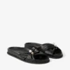 Rafi platte zwarte sandalen van zacht handschoenleer Rafi platte zwarte sandalen van zacht handschoenleer