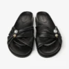 Rafi platte zwarte sandalen van zacht handschoenleer Rafi platte zwarte sandalen van zacht handschoenleer