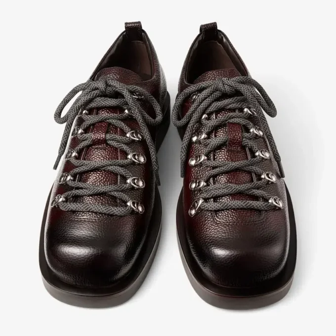 Reeves veterschoenen van chocoladebruin scotch grain leer Reeves veterschoenen van chocoladebruin scotch grain leer