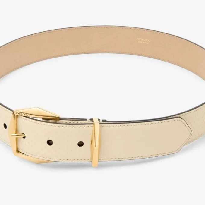 Riem met diamantgesp Gele riem met Elaphe-print
