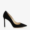 Romy 100 zwarte suède pumps met spitse neus Romy 100 zwarte suède pumps met spitse neus