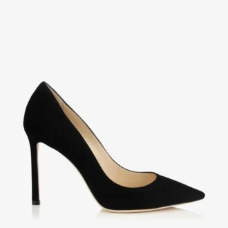 Romy 100 zwarte suède pumps met spitse neus