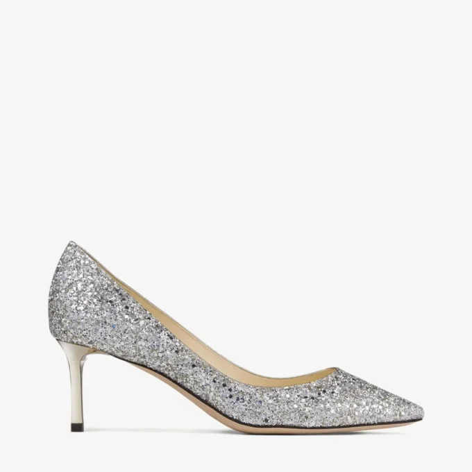 Romy 60 Champagne grove glitterstof puntige pumps Romy 60 Champagne grove glitterstof puntige pumps